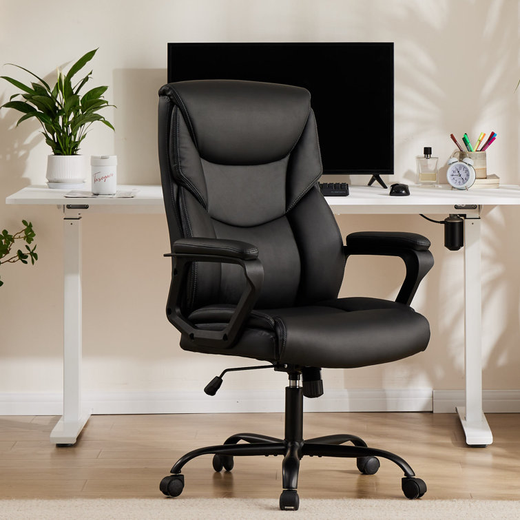 Jakorey Vegan Leather Computer Executive Chair with Adjustable Rocking Function